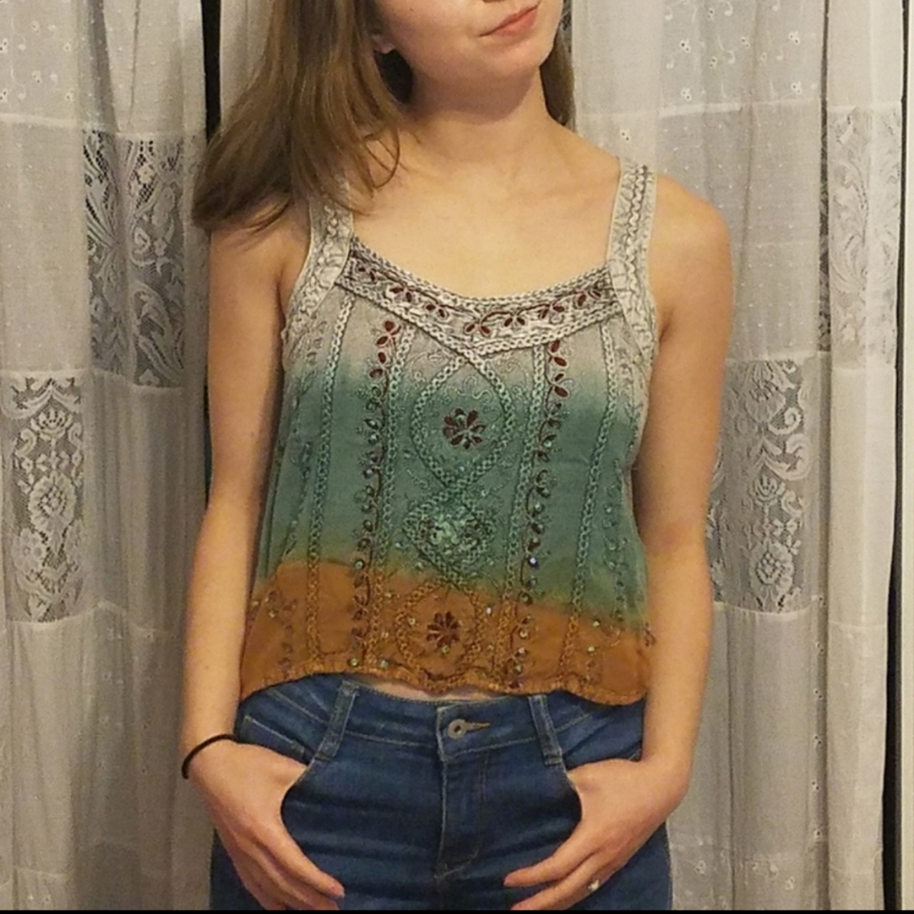 Floral Ombre Crop Top